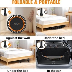40″ Foldable Mini Trampoline Load 330lbs Portable Exercise Rebounder