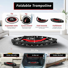 KENSONE 40″/48″ Foldable Mini Trampoline, Indoor Trampoline for Kids, Adults Ind