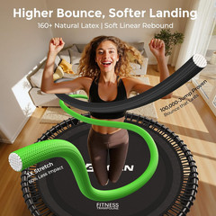 BCAN 40″ Soft Land Pro Fitness Rebounder Trampoline, 500 Lb Capacity, Adjustable