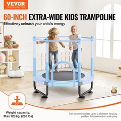 VEVOR 60″ Trampoline for Kids Mini Toddler Trampoline with Net Indoor Outdoor