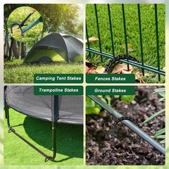 12 Inch 8 Pack Rebar Stakes Heavy Duty J Hook, Galvanized Ground Stakes Tent …