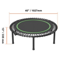 40″ Foldable Mini Fitness Trampoline Adults Indoor Exercise Rebounder