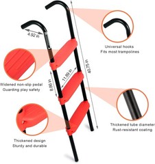 3 Steps Trampoline Ladder with Wide Steps,Durable and Easy to Assemble