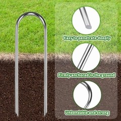 Heavy Duty Trampoline Stakes 10 Inch Galvanized Steel Wind Anchors 8 Pack for