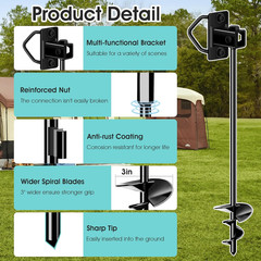 Heavy-Duty Screw-In Ground Anchors for Trampolines and Outdoor Structures
