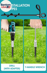 Ground Anchors Screw in 4Pcs, Trampoline Stakes Anchors with Straps Resistant Hi