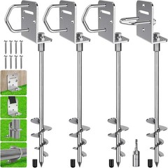 4 Pack 30″ Ground Anchors Screw in Mobile Home Anchors Kits 2.8″ Wide Tapered…