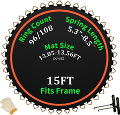 Trampoline Mat Replacement-Fits 15Ft Trampline Frame with 96/108 Rings for Choos