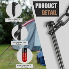 12 Pcs Ground Anchors Screw in Tent Stakes Heavy Duty Trampoline Anchors High…