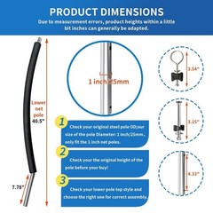 ⚙️ Universal Trampoline Replacement Curved Net Pole Curved Pole Kit for 12-16ft