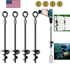 Ground Anchors, Heavy Duty Swing Set Anchors, Spiral Earth Anchor for Trampol…