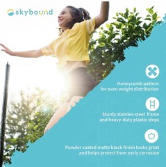 SkyBound Two-Steps Universal Trampoline Ladder – Wide-Step Ladder Brand New