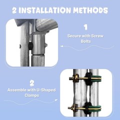 Universal Trampoline Replacement Enclosure Poles Accessories with Clamp | and