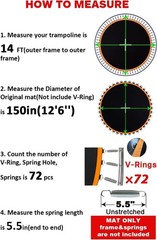 Reinforced UV-Resistant Trampoline Mat for 14 ft Frames – Includes Gloves & Hook
