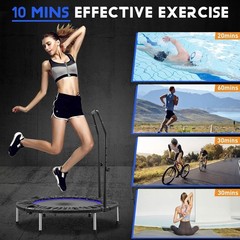 40″ 48″ Mini Trampoline for Adults and Kids Exercise Rebounder with Adjustable B