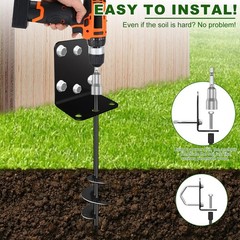 17” Heavy-Duty Ground Anchor, 6 Pcs Multi-Purpose Trampoline Stakes,Mobile H…