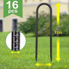 12 Inch 16 Pack Trampoline Stakes Ground Stakes Heavy Duty Ground Anchors Reb…
