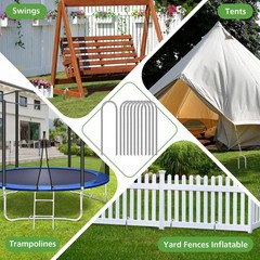 Trampoline Wind Stakes 12 Inch 5/16″ Galvanized Steel – Heavy Duty Ground