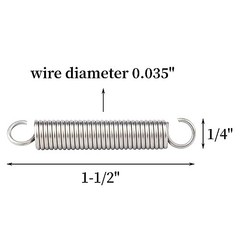10 Pcs SP 9600 Extension Spring, 1/4 Inch x 1-1/2 Inch Spring 0.035 Inch
