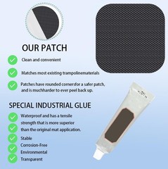 Heavy-Duty Trampoline Patch Repair Kit: 6 Self-Adhesive 6 piece, 6 Piece