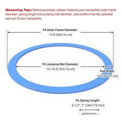 12 Ft Universal Round Trampoline Replacement Safety Rebounder Cover Pad EPE Foam