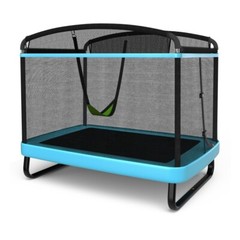 6FT Kids Entertaining Trampoline 2 In 1 Children Jumping W/ Swing Safety Fence