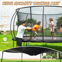 10FT 12FT 14FT 15FT 16FT Outdoor Trampoline with Enclosure Net, Heavy Duty Yard