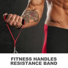 4Pcs Resistance Band Handles with Ergonomic Red Plastic Grip for Fitness Use