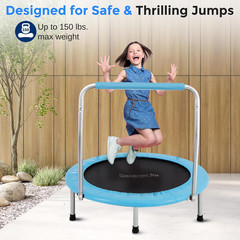 36/40″ Foldable Mini Trampoline – Compact Fitness Trampoline for Kids Adults, Ex
