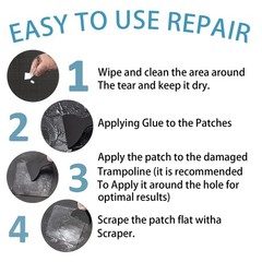 Heavy-Duty Trampoline Patch Repair Kit: 6 Self-Adhesive 6 piece, 6 Piece
