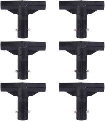 6Pcs T-Tube Connector for Trampoline Pole Covers, Black Plastic T-Connector Cap
