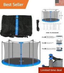 Trampoline Enclosure Net for 14ft Round Frames – Safe, Durable, and Breathable!