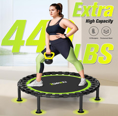 Mini Trampolín Plegable 36/40/48″ para Adultos y Niños, Soporta 440 lb