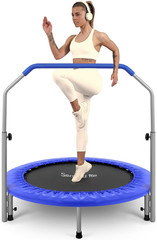 Serenelife 40″ Fitness Trampoline for Adults, Indoor/Outdoor Mini Rebounder Tram