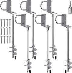 Multi-Purpose Trampoline Stakes Anchors, 3” Wider Spiral Ground Anchors Scre…