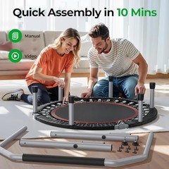 SP2 40/48″ Foldable Mini Trampoline Max Load 330lbs/440lbs, 40-inch Black