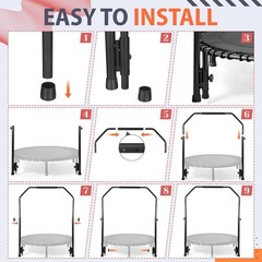 Arrowbash Adjustable Handle Bar Accessory for 40″ Round Fitness Trampolines Non-