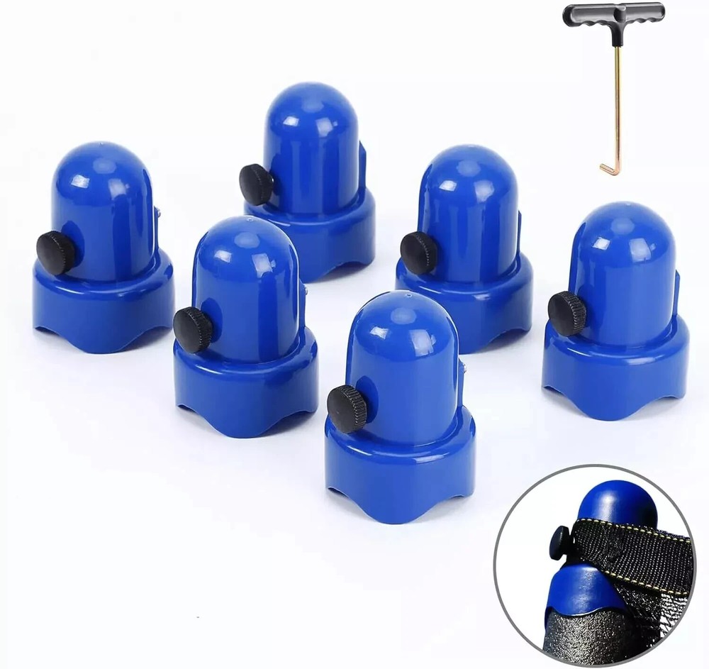 1.5″ Diameter Trampoline Enclosure Pole Caps with Screw Thumb, Blue, Blue