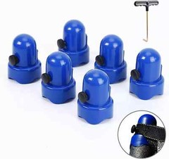 1.5″ Diameter Trampoline Enclosure Pole Caps with Screw Thumb, Blue, Blue