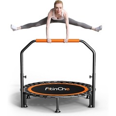 Indoor Outdoor Fitness Trampoline 330lbs Foldable Quiet Bungee Bands Exercise US