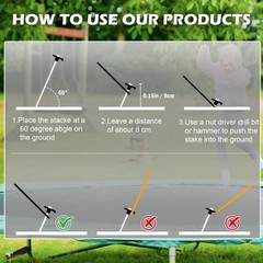 8 PCS HeavyDuty Trampoline Stakes 10Inch Galvanized Steel Ground Anchors