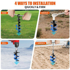Heavy Duty Spiral Trampoline Anchors with Nut and Tool Swing Set for Sheds, Carp