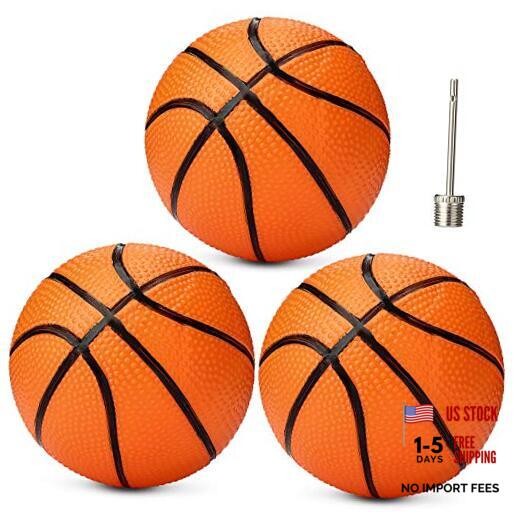 3 Packs 7 Inch Mini Inflatable Basketballs Plastic Replacement Basketballs