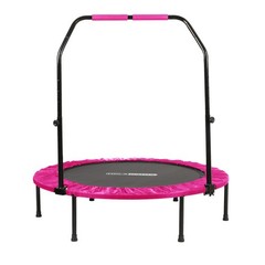 HolaHatha 40″ Mini Trampoline Fitness Rebounder with Adjustable Handle, Pink