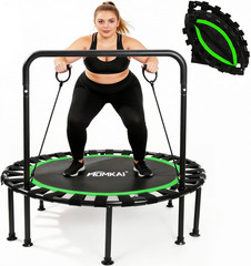 Mini Trampoline Foldable with U Shape and Adjustable Foam Handle for Adults and