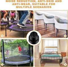 Innconee 8 Pieces Replacement Mini Trampoline Leg Caps, Black Rubber Caps Tip…