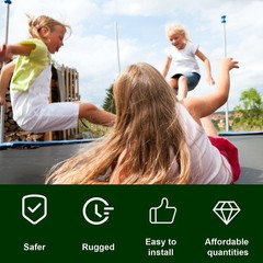 6pcs Trampoline Net Connection Rope, Nylon Black Cord Tie Down Rope for Tramp