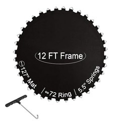 12FT 14FT 15FT Trampoline Mat 12FT|127″ Wide|72 V-Rings | Fits 5.5″ Springs
