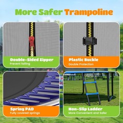 ORCC 1200LBS Weight Capacity Trampoline 16 15 14 12 10 8FT Yard Trampolines