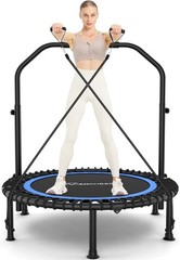 4 Level Adjustable Foam Handle and Resistance Bands,Adult Exercise Trampoline